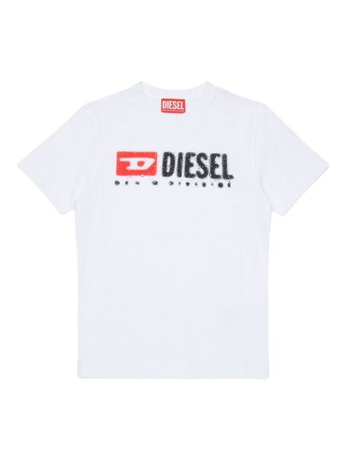 T-shirt bambino Diesel bianca a manica corta DIESEL KIDS | J0247500YI9K100